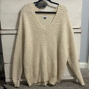American Eagle Outfitters Cream Off-the-Shoulder Sweater